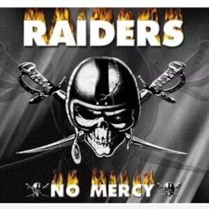 Raiders No Mercy Flag Banner  New 3x5 Feet New Man Cave Tail Gate Game D…‎